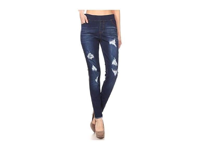 Jvini Women (L) Ripped Pull Elastic Waist T Pant - Image 1
