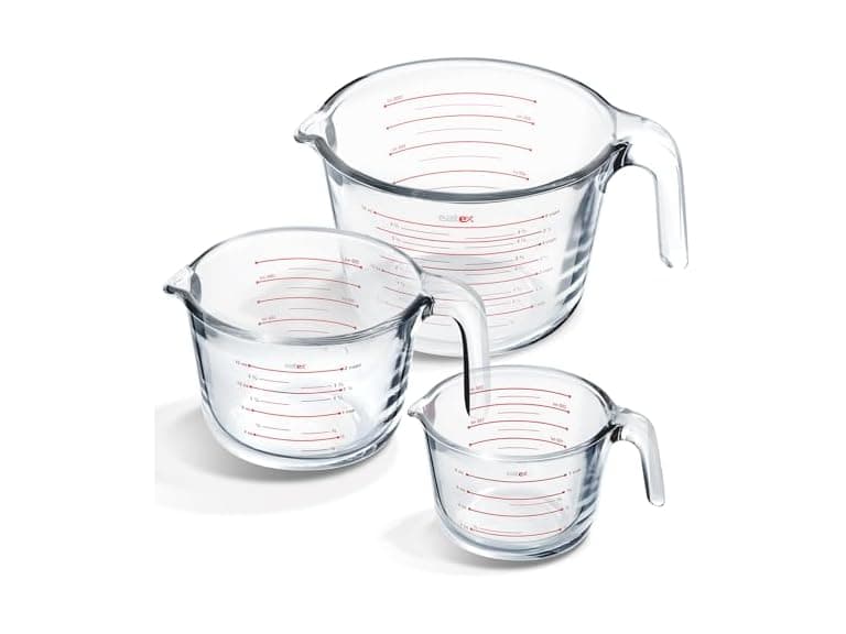 Eatex Glass Measuring Cups Set of 3 - Liquid Measuring Cups - Image 1