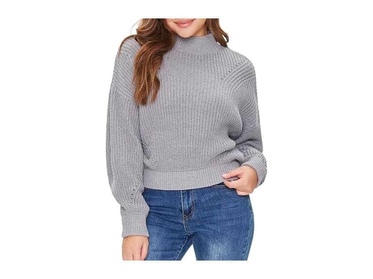Forever 21 (L) Mock Neck Drop-Sleeve Sweater - Image 1