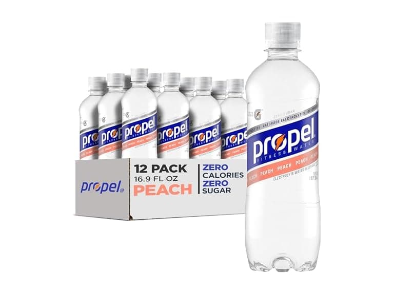 12PK Propel, Peach, Zero Calorie Sports Drink - Image 1