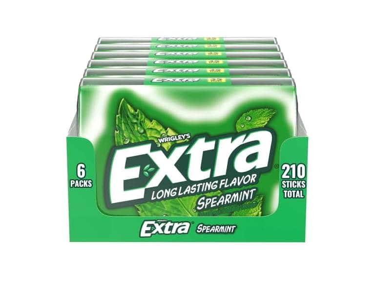 EXTRA Spearmint Sugar Free Chewing Gum, 6 Pack - Image 1