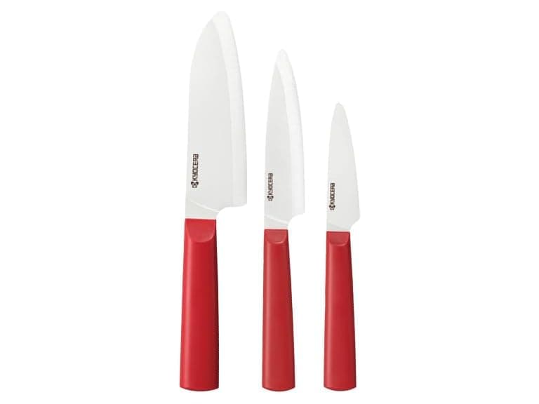 Kyocera 3-PC INNOVATIONwhite Red/White Ceramic Knife Set - Image 1