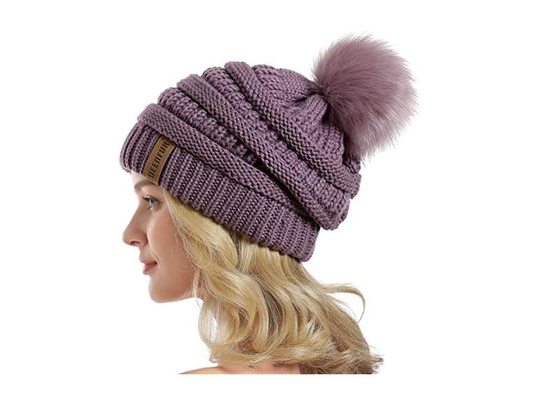 Queenfur Women (L) Knit Slouchy Beanie Chunky Cap - Image 1