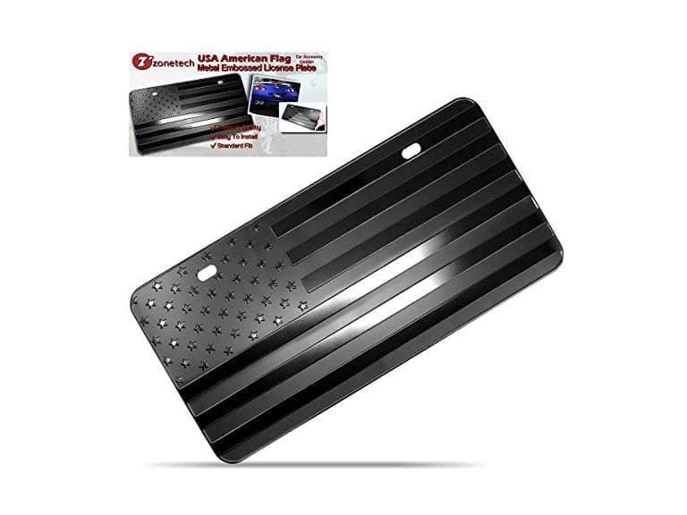Embossed American Flag License Plate - Image 1
