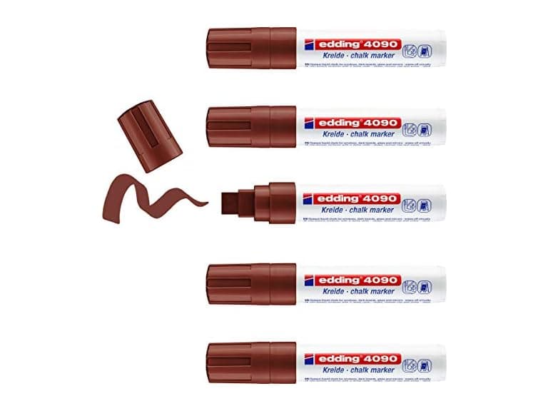 edding 4090 chalk marker - brown - 5 chalk pen - Image 1