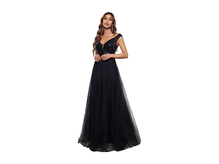 Ever-Pretty Women (4) Off-Shoulder Glitter Dress - Image 1