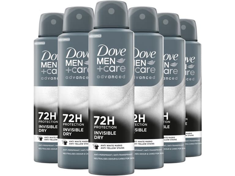 6 Cans of Dove Men+Care Invisible Dry 150ml Anti-Perspirant Spray - Image 1