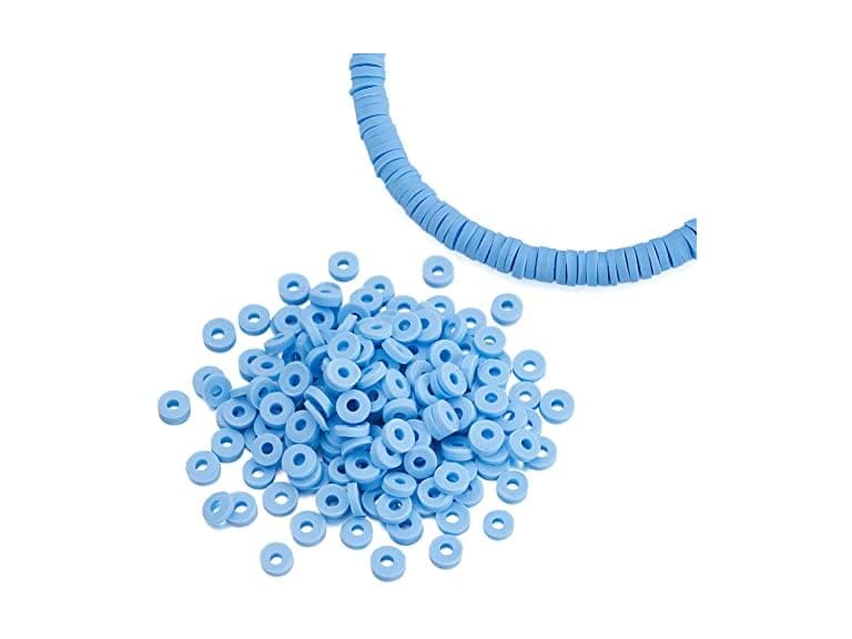 KISSITTY 1 Strand Light Sky Blue Flat Round - Image 1