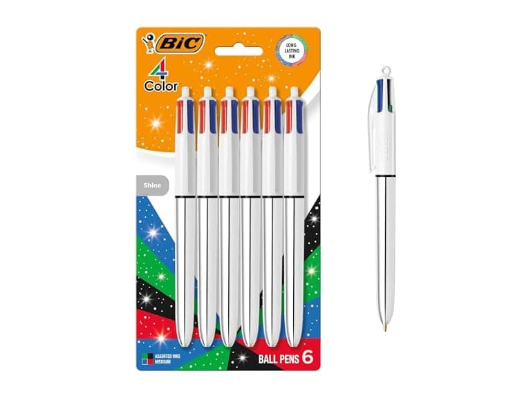 BIC 4 Color Shine Retractable Ballpoint Pen - Image 1
