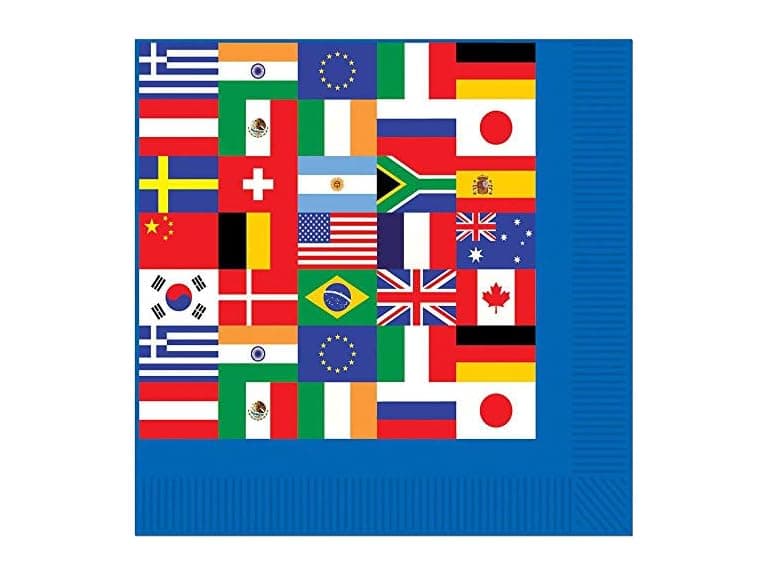 Intl Flags Beverage Napkins 16ct - Image 1