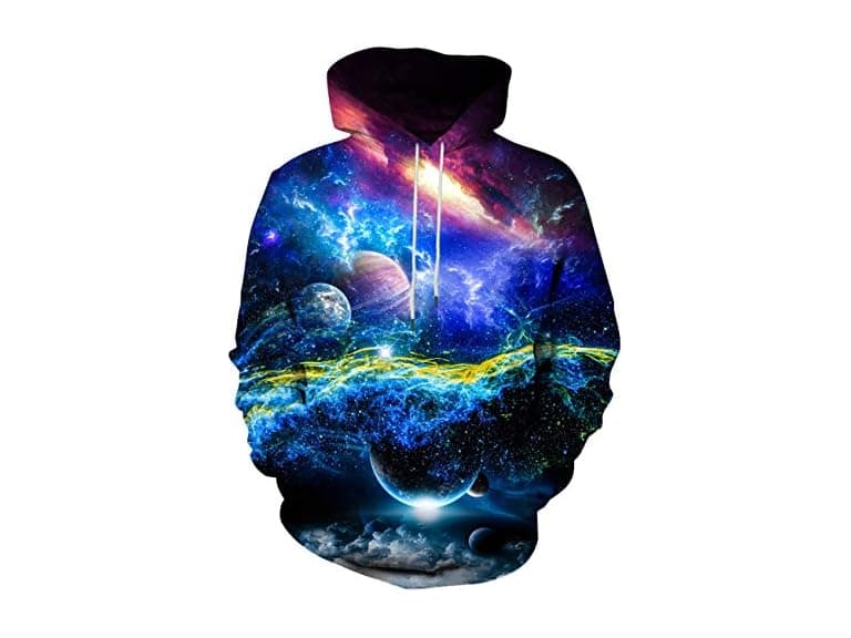 Asylvain Women (XL) Galaxy Hoodies Graphic Sweater - Image 1