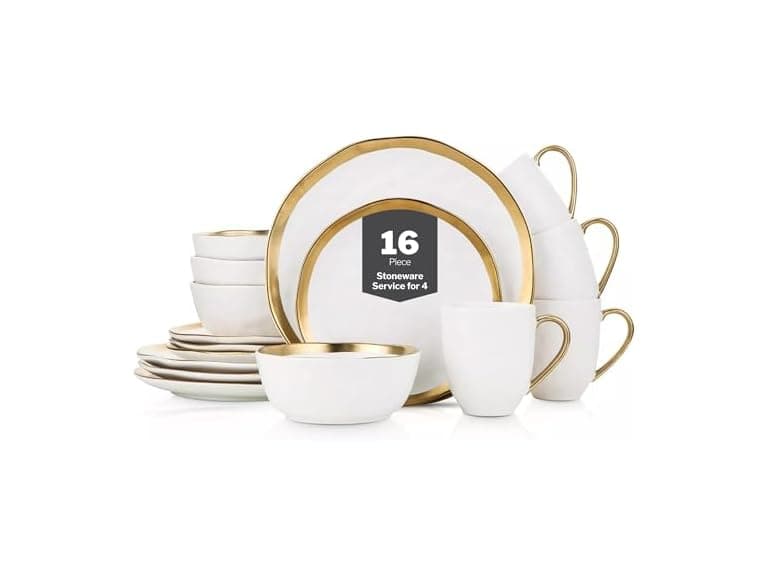 Stone Lain Modern Poreclain 16 Piece Dinnerware Set - Image 1