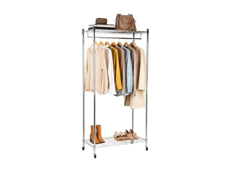 Mind Reader Heavy Duty Rolling Garment Rack with Adjustable Bar - Image 1