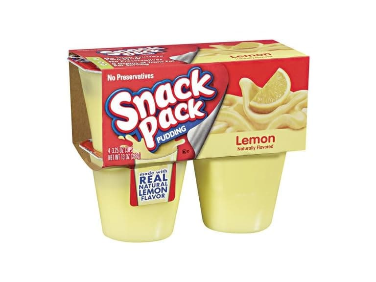 (2 pk) Snack Pack Pudding Lemon 4-3.25oz Cups - Image 1