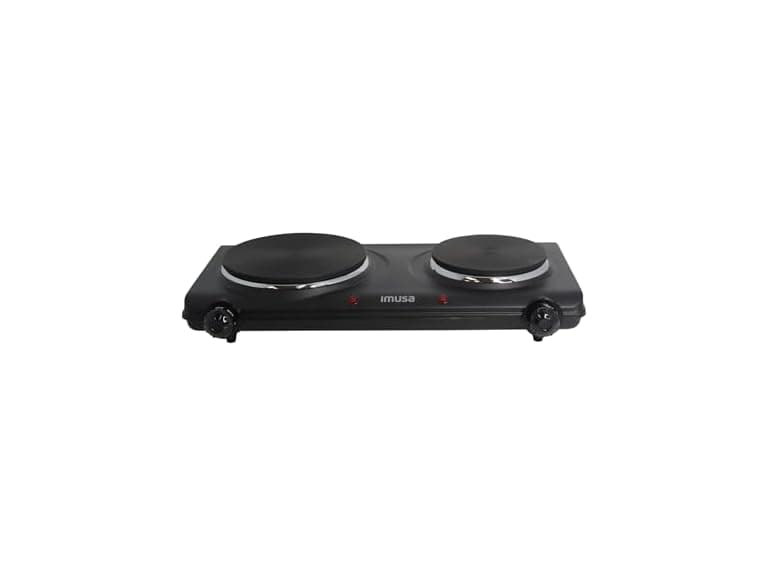 IMUSA Double Electric Hot Plate, Black - Image 1