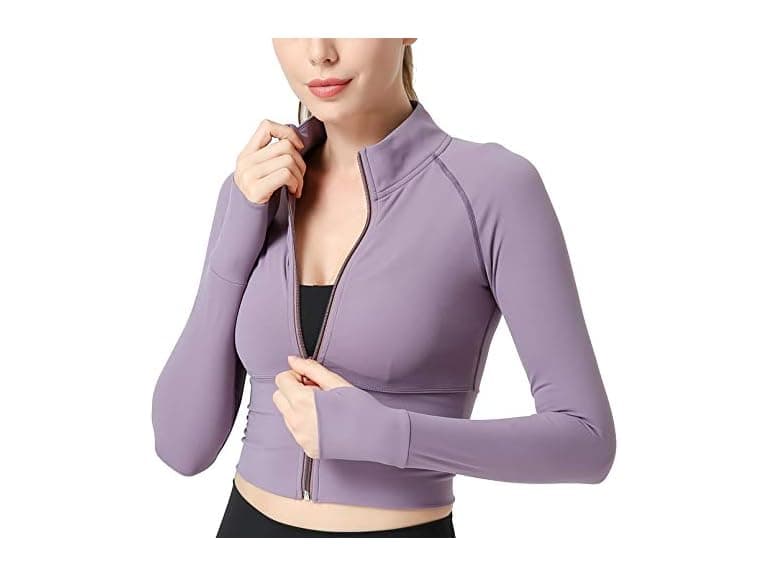 Seaur Women (S) Zipper Front Crop Shirt Gym Top - Image 1