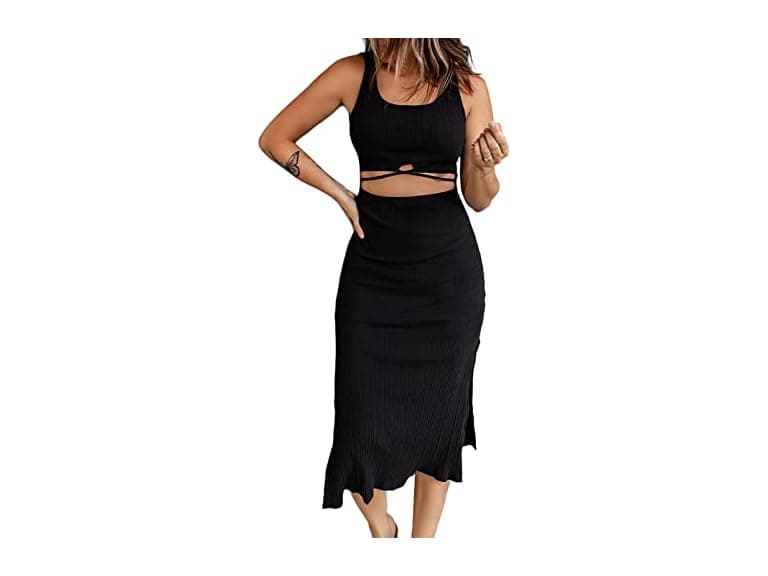 Acelitt Women (M) Sexy Summer Dresses Cut Out Tank - Image 1