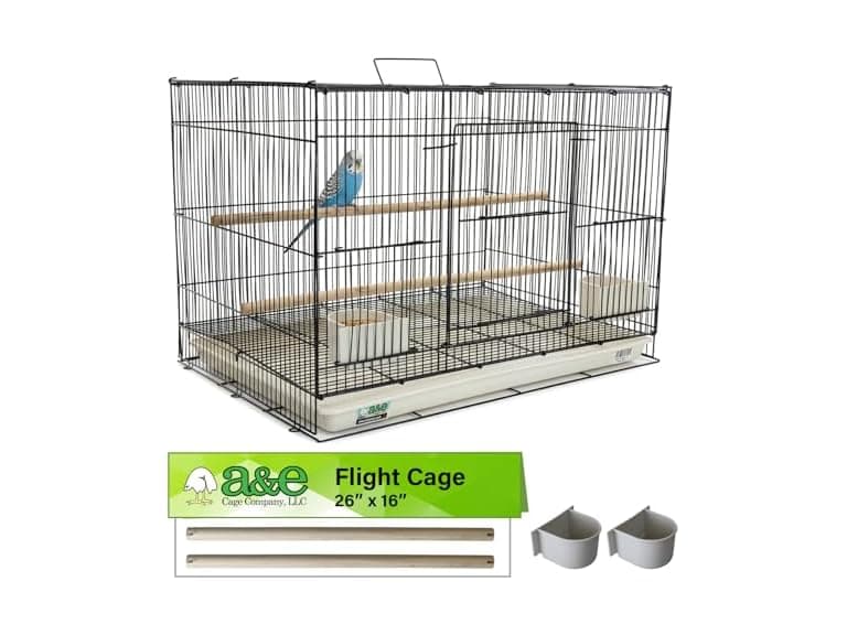 A&E Cage Co 503 Flight Cage 24"x16"x16" Small Bird - Image 1