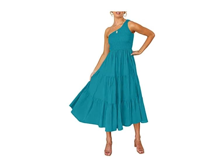 Zcsia Women (S) Summer Boho One Shoulder Dress - Image 1