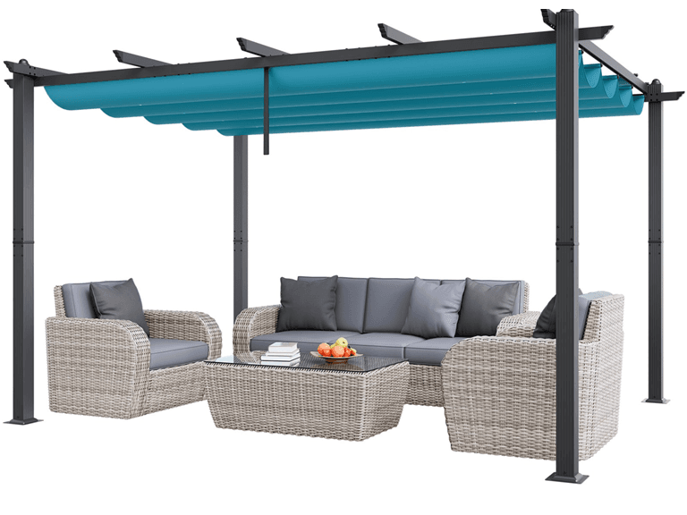 VEVOR 10'x13' Outdoor Retractable Pergola with Canopy - Image 1
