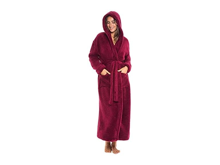 Alexander Del Rossa Women (M) Sherpa Hooded Robe - Image 1