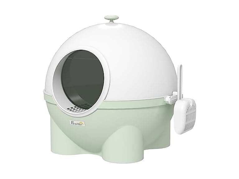 PawHut Hooded Cat Litter Box, Large Kitty Lit - Image 1