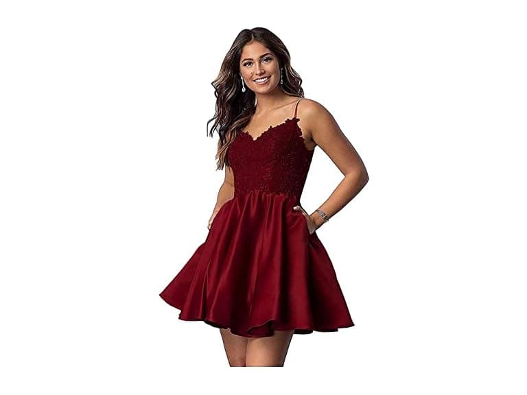 Rmaytiked Women (10) Lace Satin Homecoming Dress - Image 1