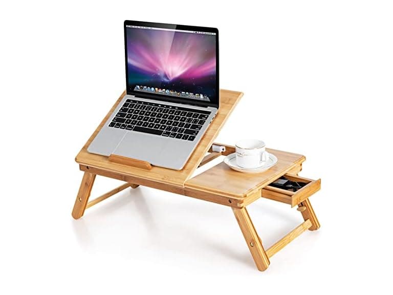 Tangkula 100% Bamboo Laptop Desk - Image 1