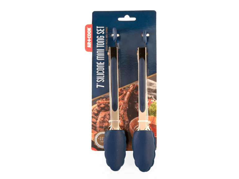 Art+Cook CW5343 2PC MINI TONGS SET Blue - Image 1