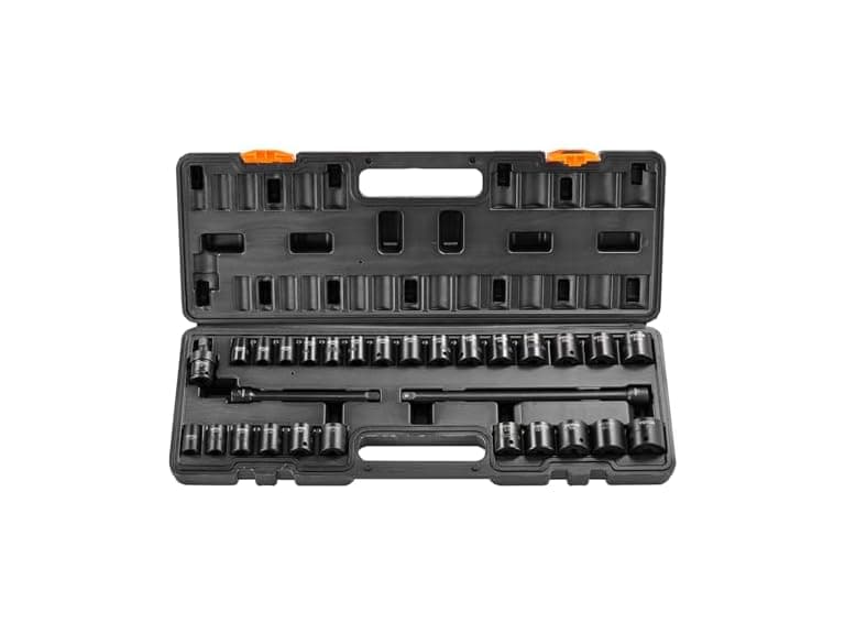 VEVOR 29 Piece Shallow 3/8" Drive Impact Socket Set - Image 1