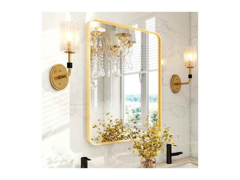 GlasFlength Gold Bathroom Mirror 40x30" - Image 1