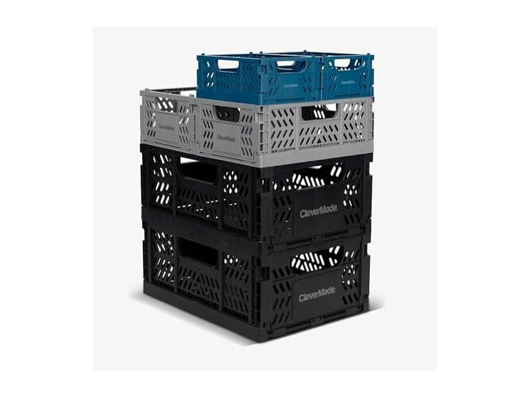 CleverMade Collapsible Mini Storage Crates, 6-Pack Stackable - Image 1