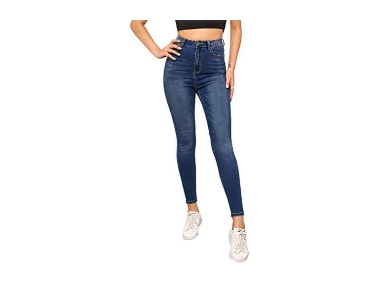 SweatyRocks Women (L) Casual Button High Jeans - Image 1