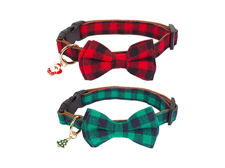 ADOGGYGO Christmas Dog Collar with Bow - Image 1