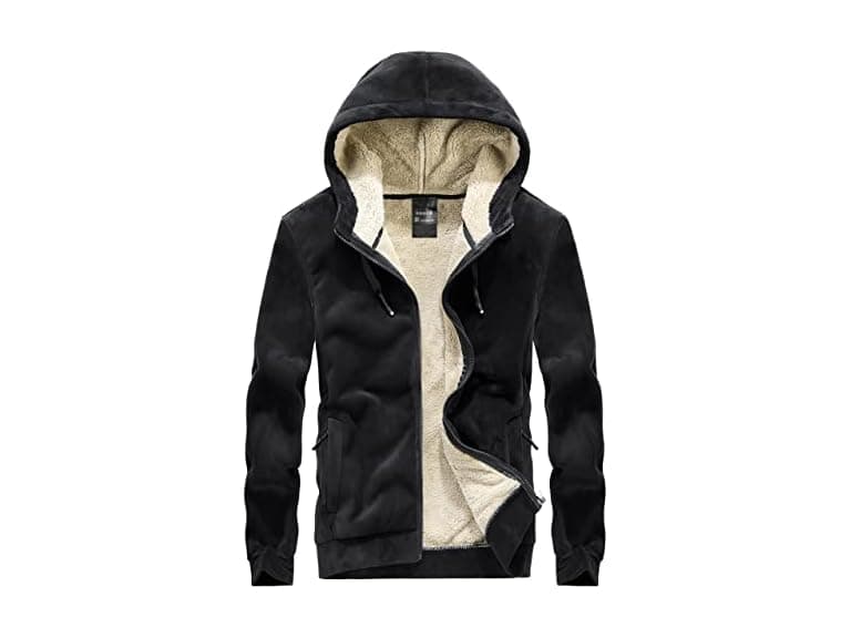 Flygo Men (L) Fleece Sherpa Lined Full Zip Hoodie - Image 1