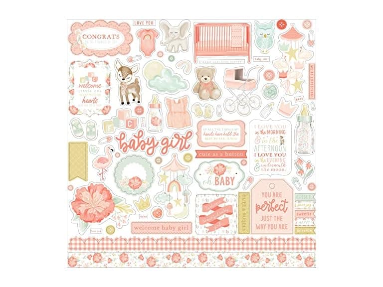 It's A Girl Cardstock Stickers 12x12" - Image 1