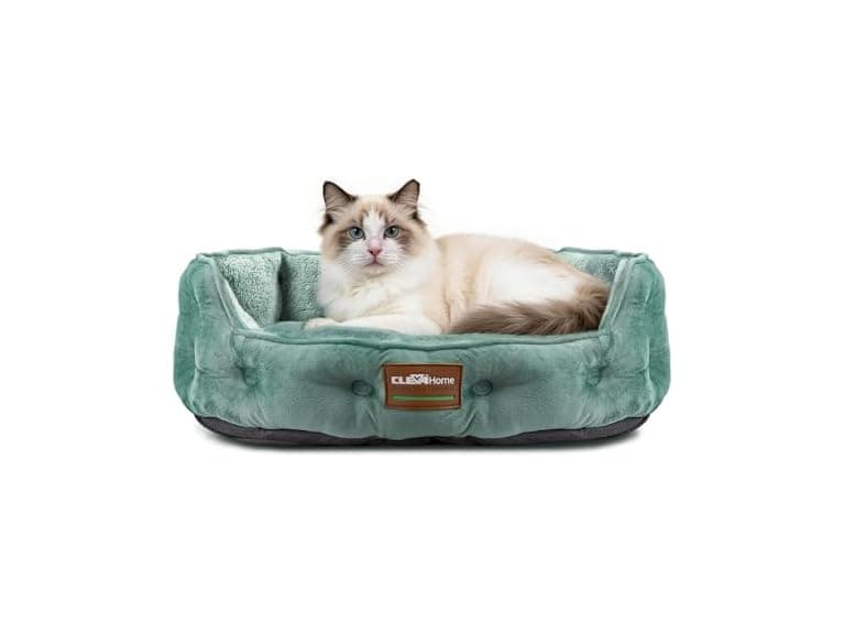 ClevaHome Upgrade Plush Faux Fur Cat Bed - Image 1