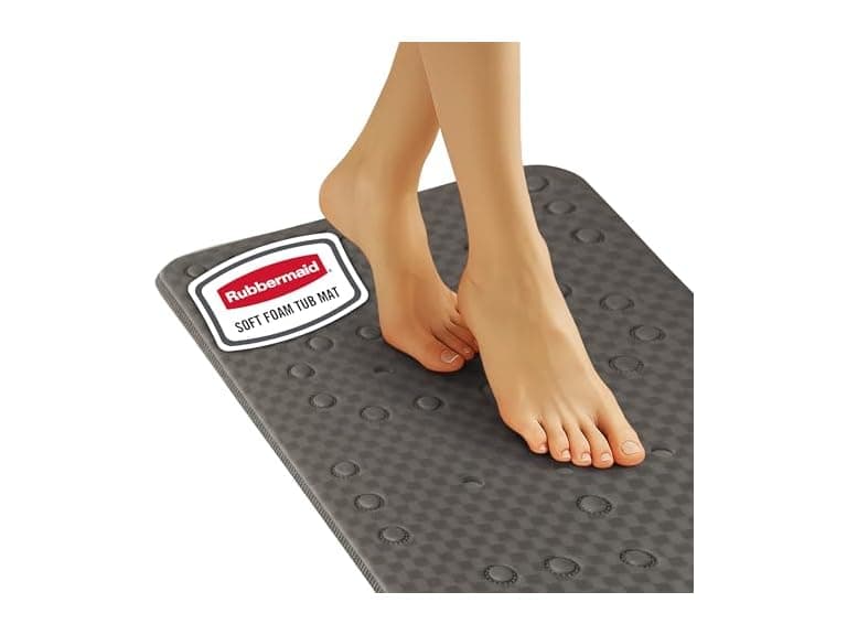 Rubbermaid Soft Foam Bath Tub Shower Mat, Non-Slip - Image 1