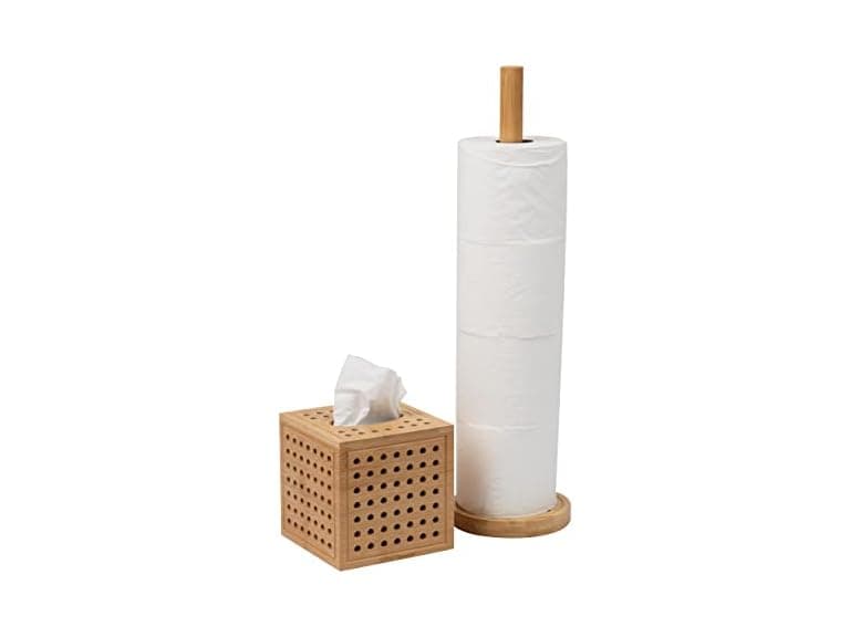 Mind Reader Tissue Box Cover and Toilet Paper Holder - Image 1