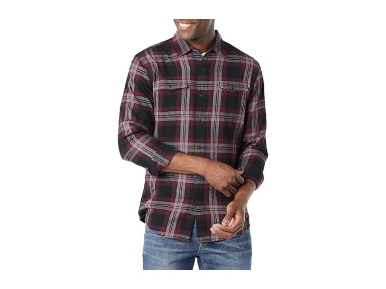 Amazon Essentials Men X-Large Shirt Burgundy Heath - Image 1