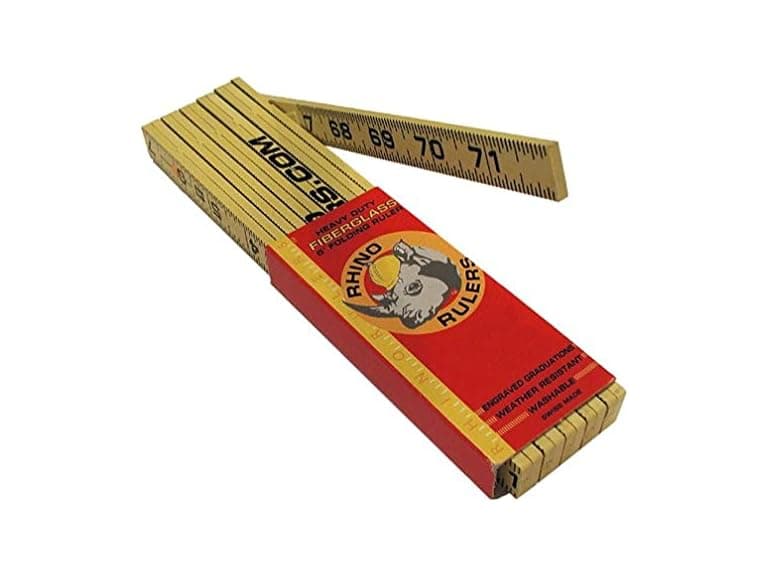 Rhino Rulers Folding Outside Reading Carpenter's Ruler 6' Length - Image 1