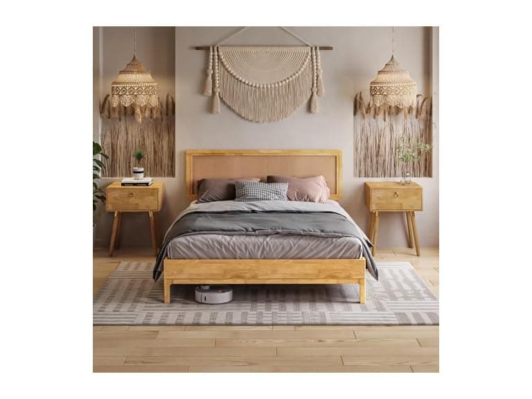 Bme Nipe Queen Boho Bed Natural - Image 1