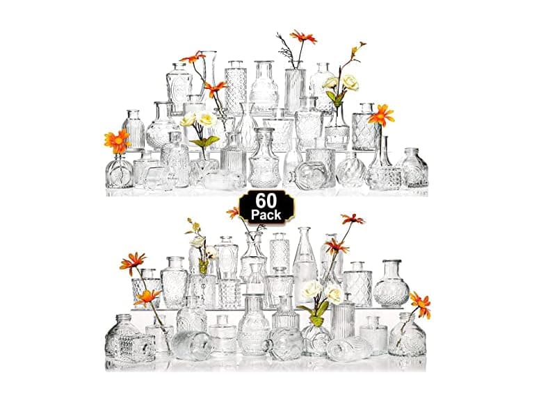 Arme 60Pcs Clear Glass Bud Vase - Image 1