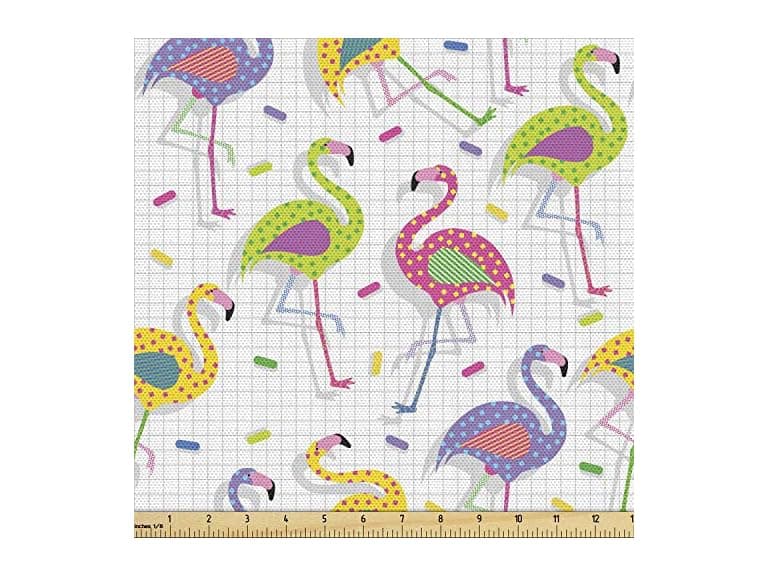 Ambesonne Flamingo Fabric by The Yard - Image 1