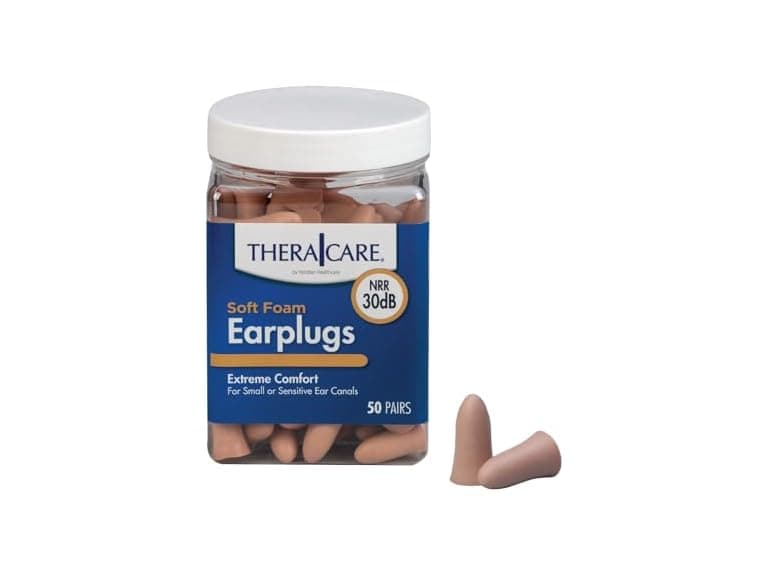 TheraCare Soft Foam Earplugs, 50 Pairs Per Jar - Image 1