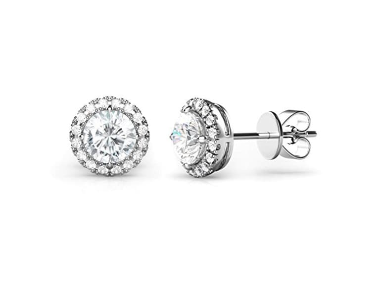 Sterling Silver Halo Stud Earrngs - Image 1