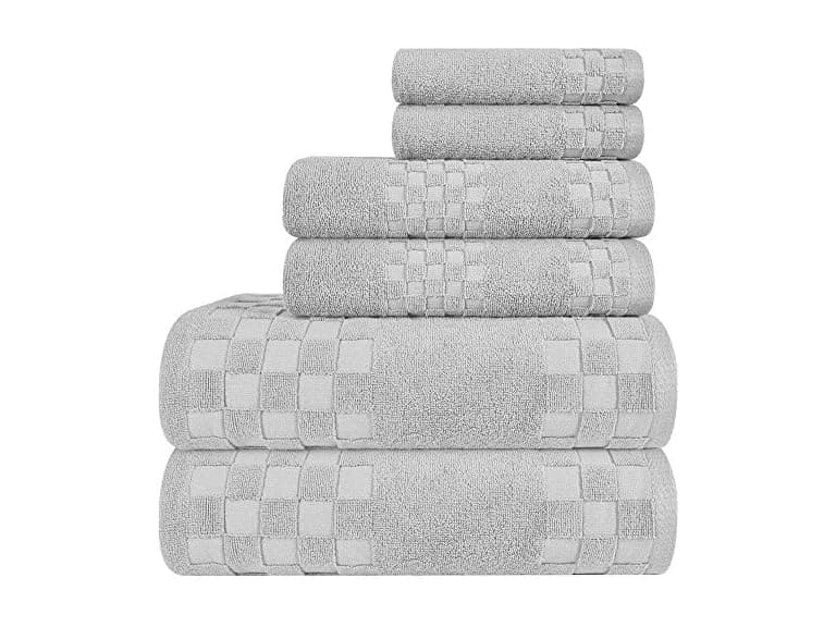 DIAOJIA Bath Towels - Soft 6-Pcs Gray Cotton - Image 1