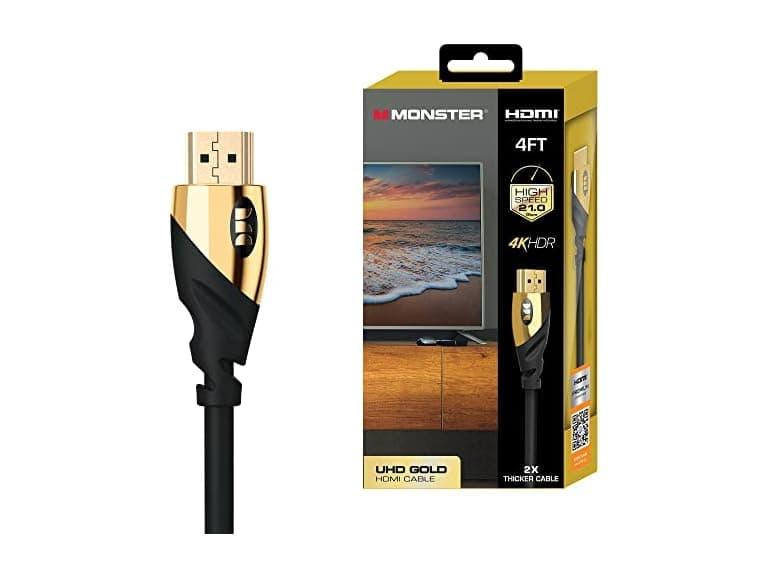 XTREME Monster 4ft UHD Gold HDMI Cable, 4K - Image 1