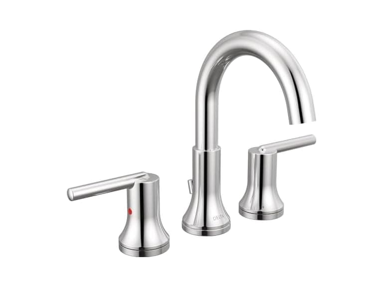 DELTA Trinsic Chrome Bathroom Faucet 3 Hole, 8" - Image 1