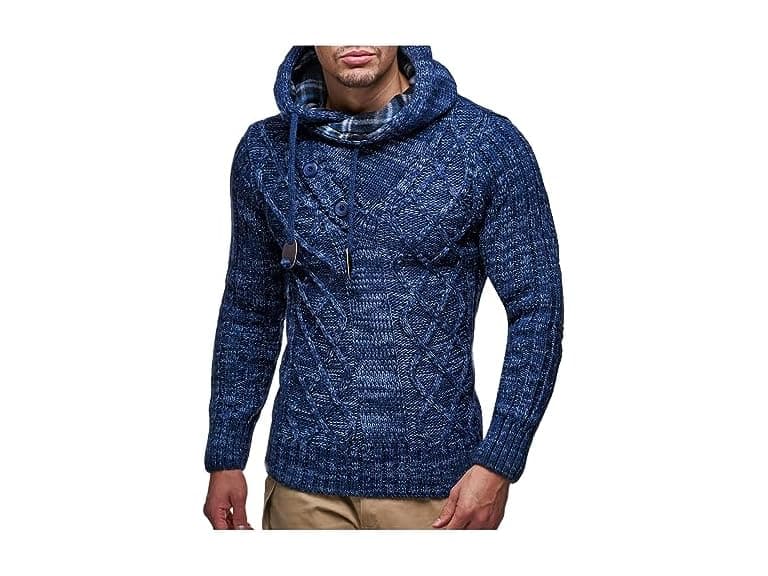 Leif Nelson Men's Knitted Hooded Sweater - Image 1